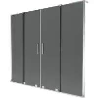 Mexen Velar L Duo Badewannenabtrennung 2-teilig verschiebbar 170 x 150 cm, Graphit, Chrom - 896-170-003-42-01