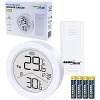Greenblue Drahtlose Wetterstation Temperatur IN/OUT Uhr wahlweise °C / °F Reichweite bis zu 60 m GB162 4x AAA-Batterie