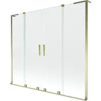 Mexen Velar L Duo Badewannenwand 2-flügelig verschiebbar 170 x 150 cm, transparent, golden - 896-170-003-02-50