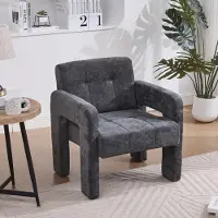 MODFU Moderner Relaxsessel mit geschwungene Armlehnen-Design,Posterstuhl mit verstärkten Beinen,Relaxsessel mit langlebige Konstruktion,Grau