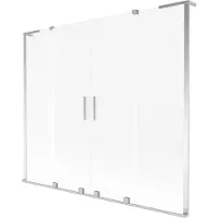 Mexen Velar L Duo Badewannenabtrennung 2-flügelig verschiebbar 200 x 150 cm, Frost, Chrom - 896-200-003-32-01