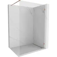 Mexen Lunar Duschwand Walk-in rechts 100 x 200 cm, transparent 8 mm, gebürstetes Kupfer - 830-100-000-65-00-P