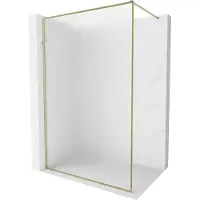 Mexen Kioto-XF Duschwand Walk-in mit Rahmen 50 x 202 cm, Frost 10 mm, Gold - 800-050-104-50-30-X