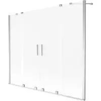 Mexen Velar Duo Badewannenfaltwand 2-flügelig, verschiebbar 180 x 150 cm, mattiert, chrom - 896-180-000-32-01