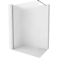 Mexen Kioto-X Duschwand Walk-in 130 x 200 cm, Frostglas 10 mm, Gun Metal - 800-130-101-95-30-X