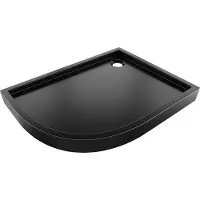 Mexen Flow+ Duschwanne halbrund asymmetrisch rechts 100 x 80 cm, schwarz matt - 46Q708010RH
