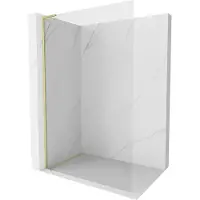 Mexen Kioto-X L Walk-In Duschwand 80 x 200 cm, transparent 10 mm, gold gebürstet - 800-080-107-55-00-X
