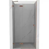 Mexen Lunar Duschflügeltür links 95 cm, transparent, gebürstetes Kupfer - 834-095-000-65-00-L
