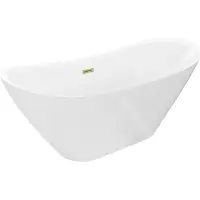 Mexen Lotos freistehende Badewanne 170 x 75 cm, weiß, Überlauf gold - 52051707700-50