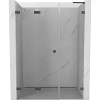Mexen Lunar-F L faltbare Duschabtrennung links 110 cm, transparent, gun grau gebürstet - 836SL-110-050-66-00-L