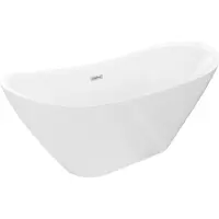 Mexen Lotos freistehende Badewanne 160 x 75 cm, weiß, Überlauf chrom - 52051607700-01