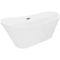 Mexen Dora freistehende Wanne 170 x 75 cm, weiß, Überlauf gun gray gebürstet - 52071707500-66