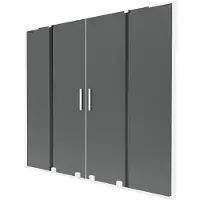 Mexen Velar L Duo Badewannenabtrennung 2-flügelig Schiebbar 170 x 150 cm, Graphit, Weiß - 896-170-003-42-20