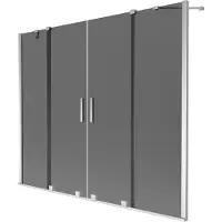 Mexen Velar Duo zweiteilige Schiebewand 200 x 150 cm, Graphit, Chrom - 896-200-000-42-01