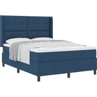 Syfax Boxspringbett mit Matratze mit Kopfteil Blau 190 x 140 cm Stoff
