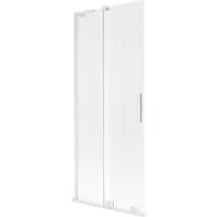 Mexen Velar L Badewannenfaltwand 2-flügelig, verschiebbar 80 x 150 cm, matt, weiß - 896-080-003-31-20