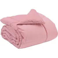 vidaXL Winterbettdecke Gepolstert Rosa 135 x 200 cm Mikrofaser