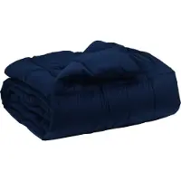 vidaXL Winterbettdecke Gepolstert Dunkelblau 200 x 200 cm Mikrofaser