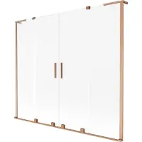 Mexen Velar L Duo Badewannenfaltwand 2-flügelig verschiebbar 200 x 150 cm, matt, gebürstetes Kupfer - 896-200-003-32-65