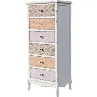Casa Padrino Landhausstil Kommode Shabby Chic Design, Antik Weiß / Mehrfarbig, 52 x 38 x H. 120 cm