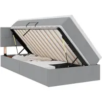 Syfax Aufbewahrungsbett mit Matratze Hellgrau 100 x 200 cm