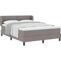 Syfax Boxspringbett mit Matratze Taupe 140 x 190 cm Stoff