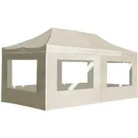 Syfax Profi-Partyzelt Faltbar mit Wänden Aluminium 6×3m Creme