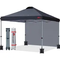 Sonstiges Pop up Pavillon 3x3 m mit 1 Seitenwand Schwarz Festzelt Market Garten