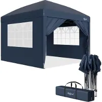 Zelsius Faltbarer Pavillon 3x3 m mit Seitenwänden, Blau, Faltpavillon UV30, Gartenzelt faltbar