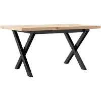 vidaXL Couchtisch X-Gestell 80x50x40,5cm Massivholz Kiefer & Stahl