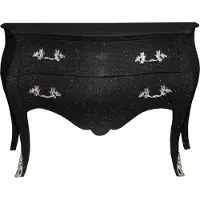 Casa Padrino Barock Kommode im Antik Stil Schwarz mit Glitzerlook, 120 x 52 x 85 cm