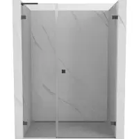 Mexen Lunar-B L Duschdrehtür rechts 150 cm, transparent, gebürstet Gun Gray - 832SL-150-050-66-00-P