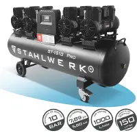 Stahlwerk Kompressor 150 L Tank (ST-1510 Pro) – ölfrei, 10 bar, Silent-Druckluftkompressor mit Brushless-Motoren, 7,89 PS, 5,80 kW, 1000 l/min