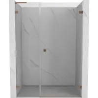 Mexen Lunar-B L Duschtür, rechts angeschlagene 150 cm, transparent, gebürstetes Kupfer - 832SL-150-050-65-00-P