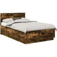 Syfax Bettrahmen Geräucherte Eiche 120 x 190 cm Holzwerkstoff