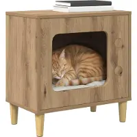 vidaXL Möbel Kratzbäume - Braun - CLORIS Katzenhaus Kunsthandwerk Eiche 51x30x52 cm Holzwerkstoff,8.98 Kg - 303367
