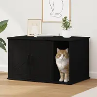 vidaXL "2026 Moderne" Katzenhaus Schwarz 85 x 55 x 50 cm Holzwerkstoff - Kratzbäume CJG519984