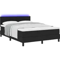 Syfax Boxspringbett mit Matratze mit LED Schwarz 160 x 200 cm Stoff