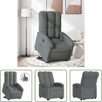 The Living Store Relaxsessel mit Aufstehhilfe Dunkelgrau Stoff