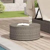 vidaXL Möbel Couchtisch für draußen Grau Ø 68 x 30 cm Poly-Rattan - Gartentische &51026