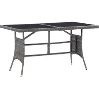 Prolenta Maison Exclusive - Gartentisch Grau 140 x 80 x 74 cm Poly Rattan