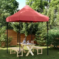PUEAZU Partyzelt 200 x 200 x 306 cm Bordeauxrot Oxford-Stoff - Pavillons & Partyzelte &29642