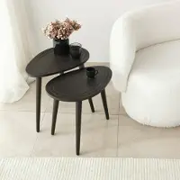 Dmora Couchtisch Azha 50x33x52h cm Schwarz Oval