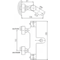RAV kopie von Mitigeur baignoire mural thermostatique en chrome SLEZAK