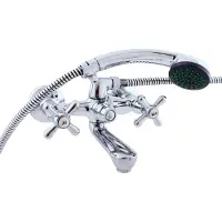 RAV MORAVA Wand-Wannenarmatur aus Chrom mit SLEZAK Handbrause Ihre Auswahl: Mit Handbrause mit festem Standfuß,