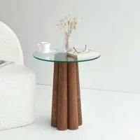 Dmora Brasilia - Couchtisch, 45x50x50h cm, Nussbaum Braun, Rund
