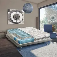 Talamo Italia Doppelmatratze Dpadell, abnehmbarer Bezug aus Memory Foam und unabhängigen Microsprings, 100% Italy, Anti-Milbe und hypoallergen, Cm 160x200 h25