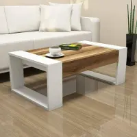 Dmora Couchtisch Kekouan 102x60x37,6h cm Braun mit Magazinablage