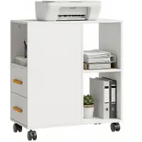 HOMCOM Druckerständer-60L x 30B x 65H cm-Weiß | Gr.: onesize
