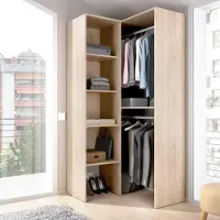 Dmora Großer Kleiderschrank Bernina 79,4x185,5 cm Braun 5 Regale